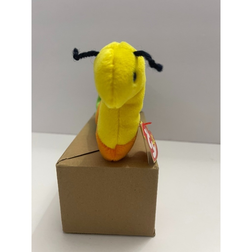 Ty Beanie Baby Inch the Worm 1995 Rainbow Plush Toy Style 4044 with Tags